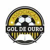 Um logotipo para o gol de ouro com uma bola de futebol e um livro aberto