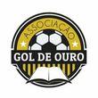 Um logotipo para o gol de ouro com uma bola de futebol e um livro aberto
