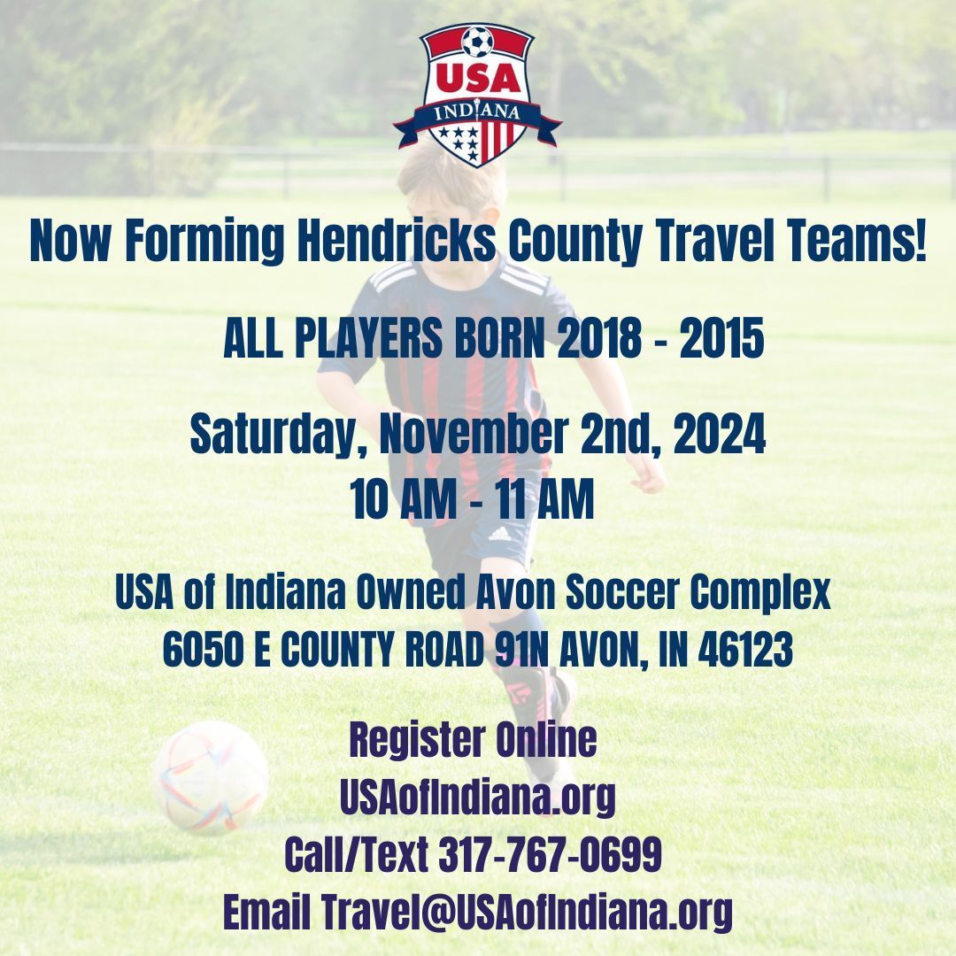 Now Forming Hendricks Travel Teams 2018, 2017, 2016, 2015