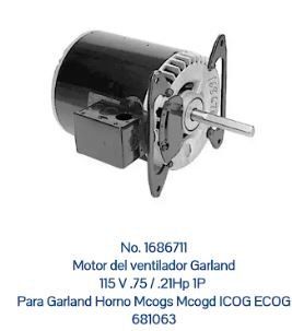 A motor del ventilador garland 115 v 75 / 21 hp 1p