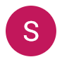 The letter s is in a pink circle on a white background.