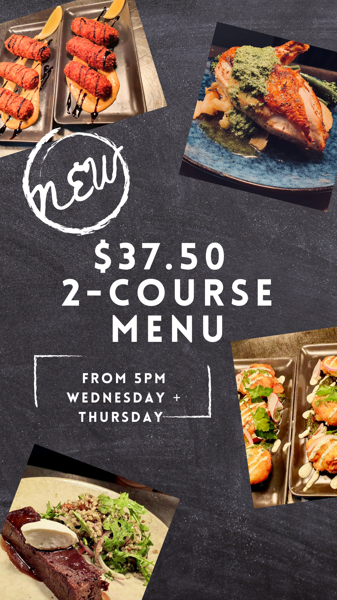2-Course Dinner menu