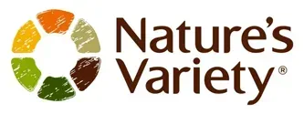 Nature's Variety logo with a colorful circular design and brown text.