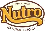 Nutro Natural Choice logo: Brown and gold text on a brown oval, 