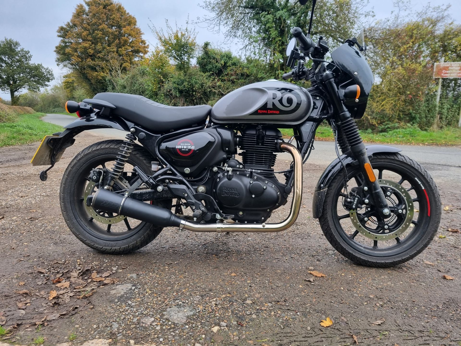 Royal Enfield Hunter 350 with performance exhast fitted