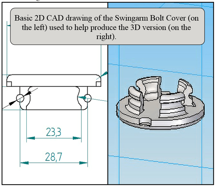 CAD drawing of part to 3D print