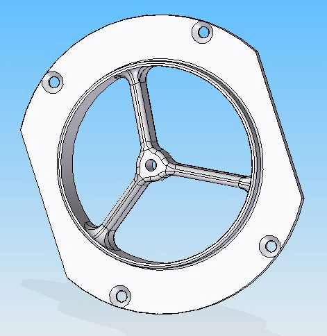 3D CAD drawing of air filter mount