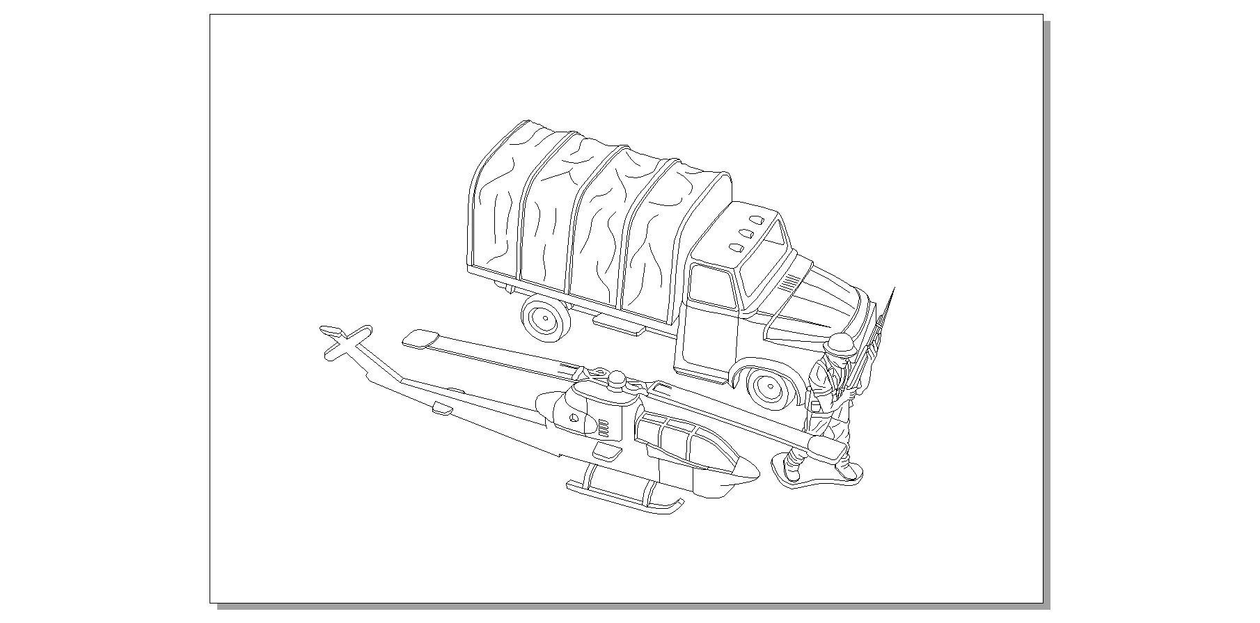 Army Truck Colouring Picture