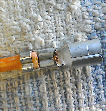 Crimped motorcycle connector.
