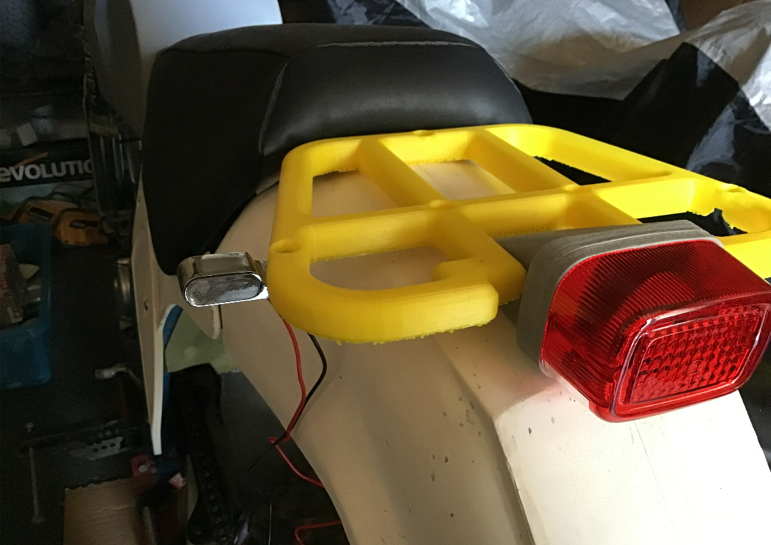 3D printed prototype rear motorcycle rack
