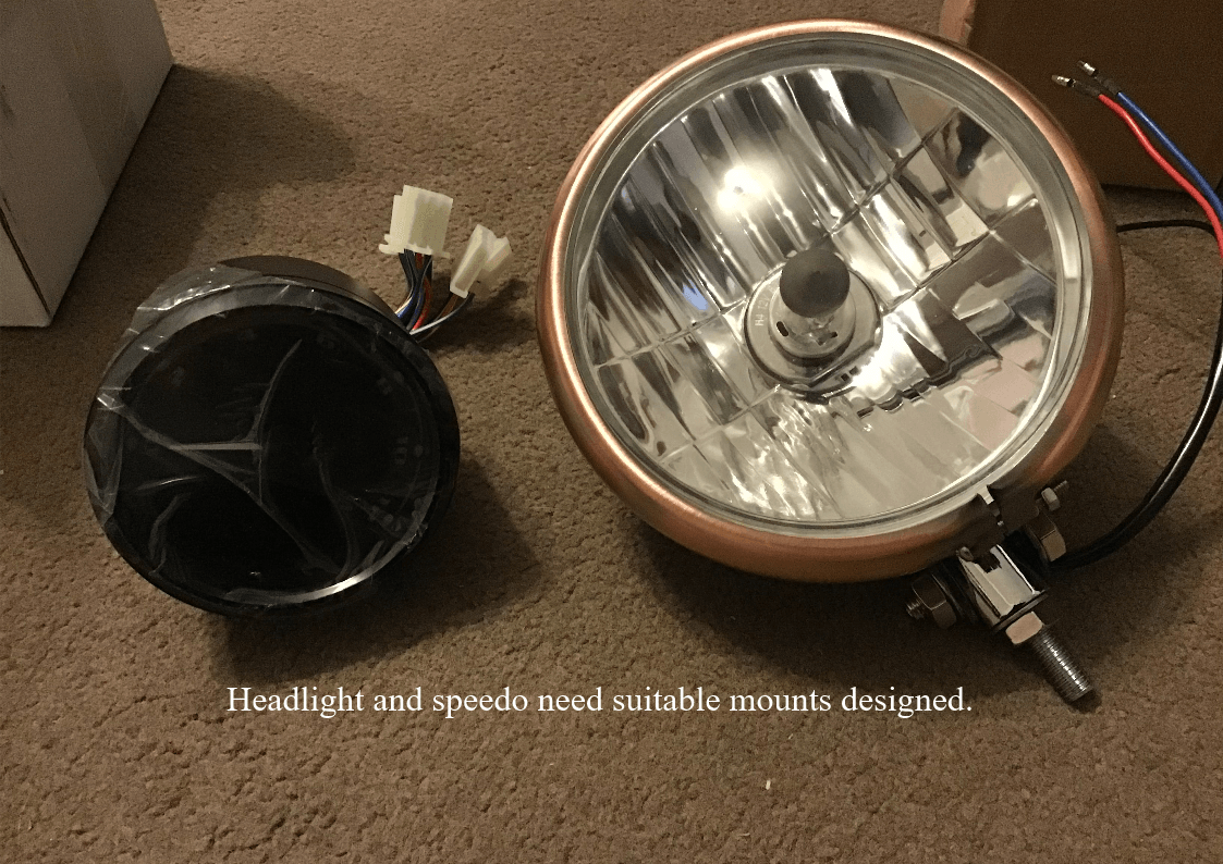 Headlight and Speedo for Dirt Bike Build