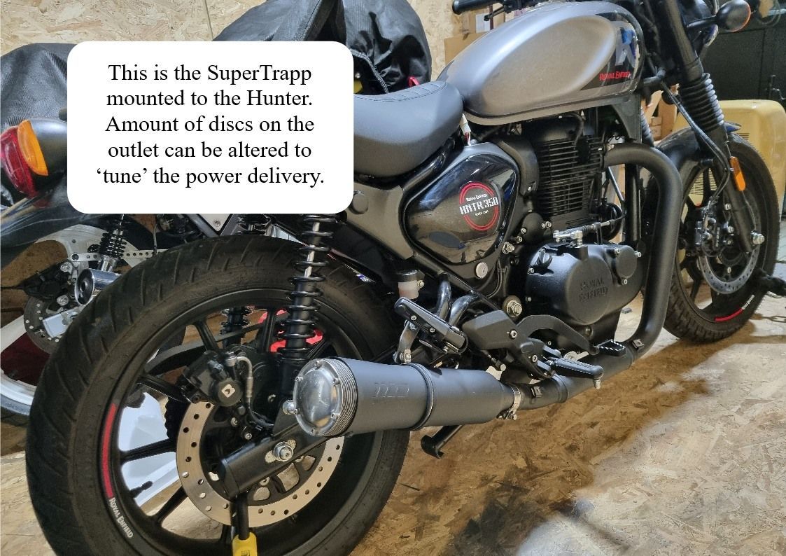 SuperTrapp silencer fitted to Royal Enfield Hunter 350