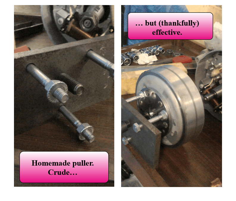 Homemade motorcycle rotor / flywheel puller