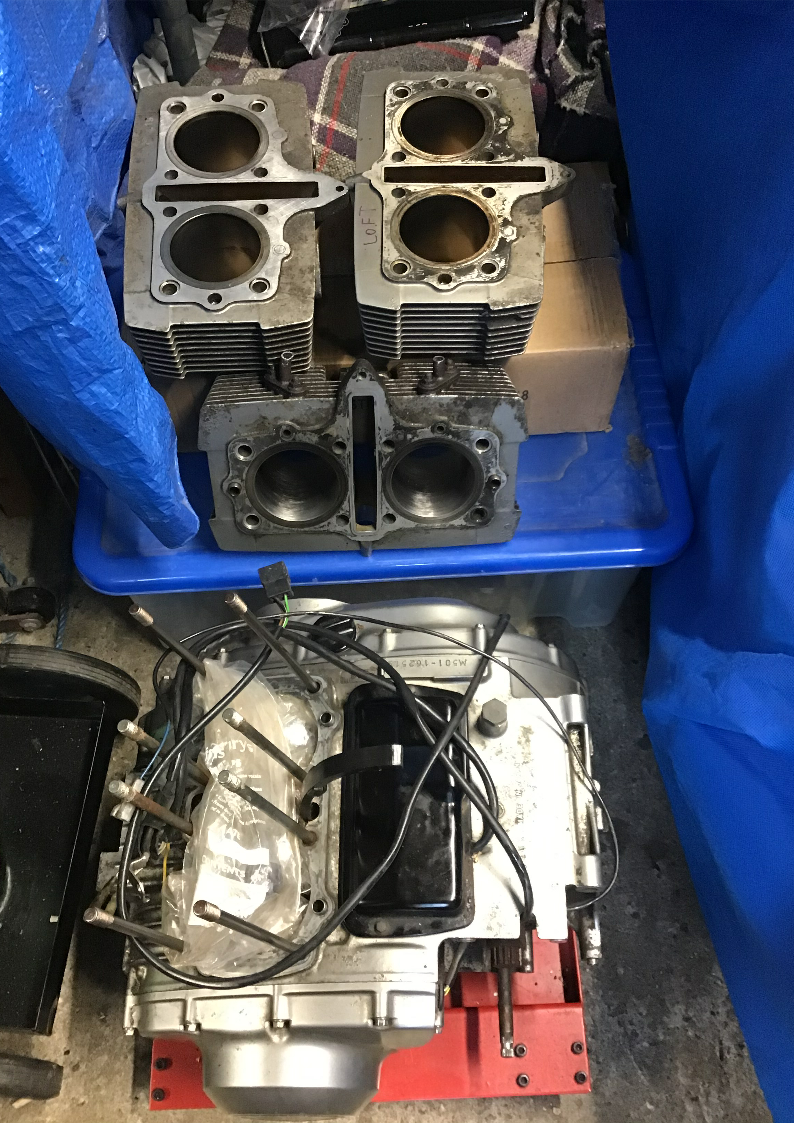 A whole load of GS500 engine parts