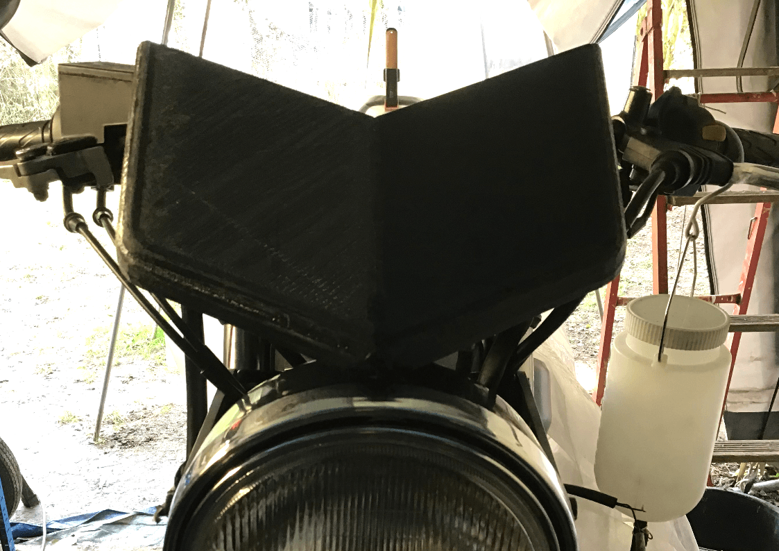 3D printed GS500 cowl offered up for trial fitting