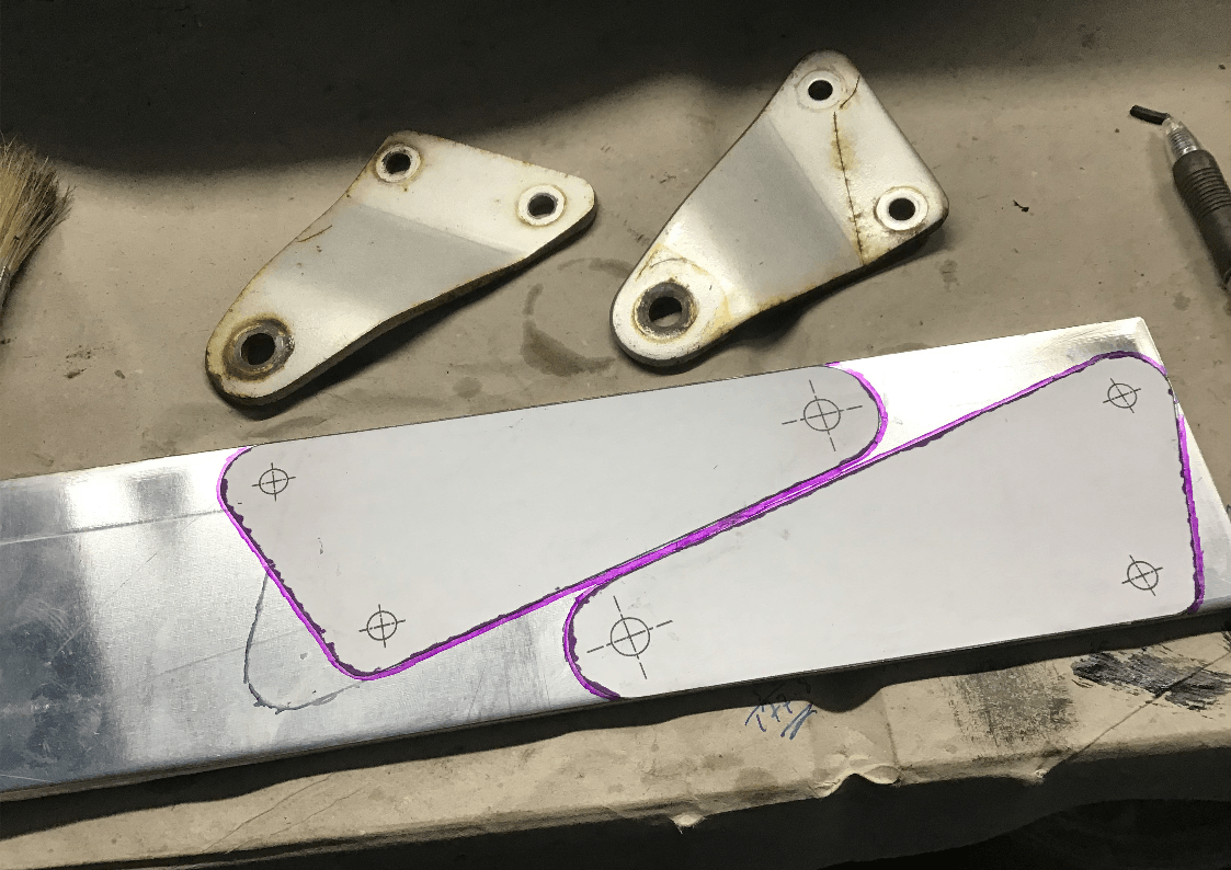 Fabricating new GS500 headlight mounts