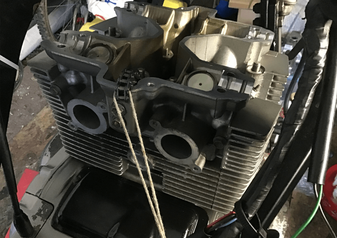 Refitting GS500 cylinder and cylinder head