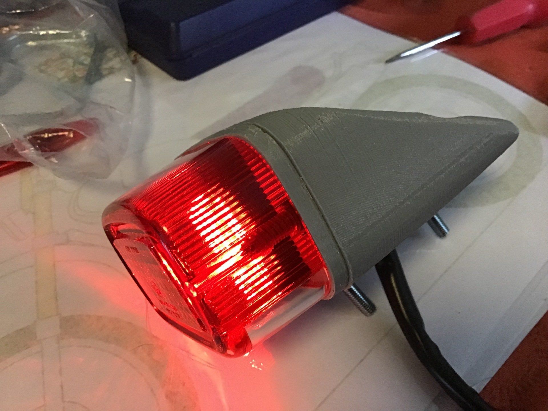 Working 3D printed rear light