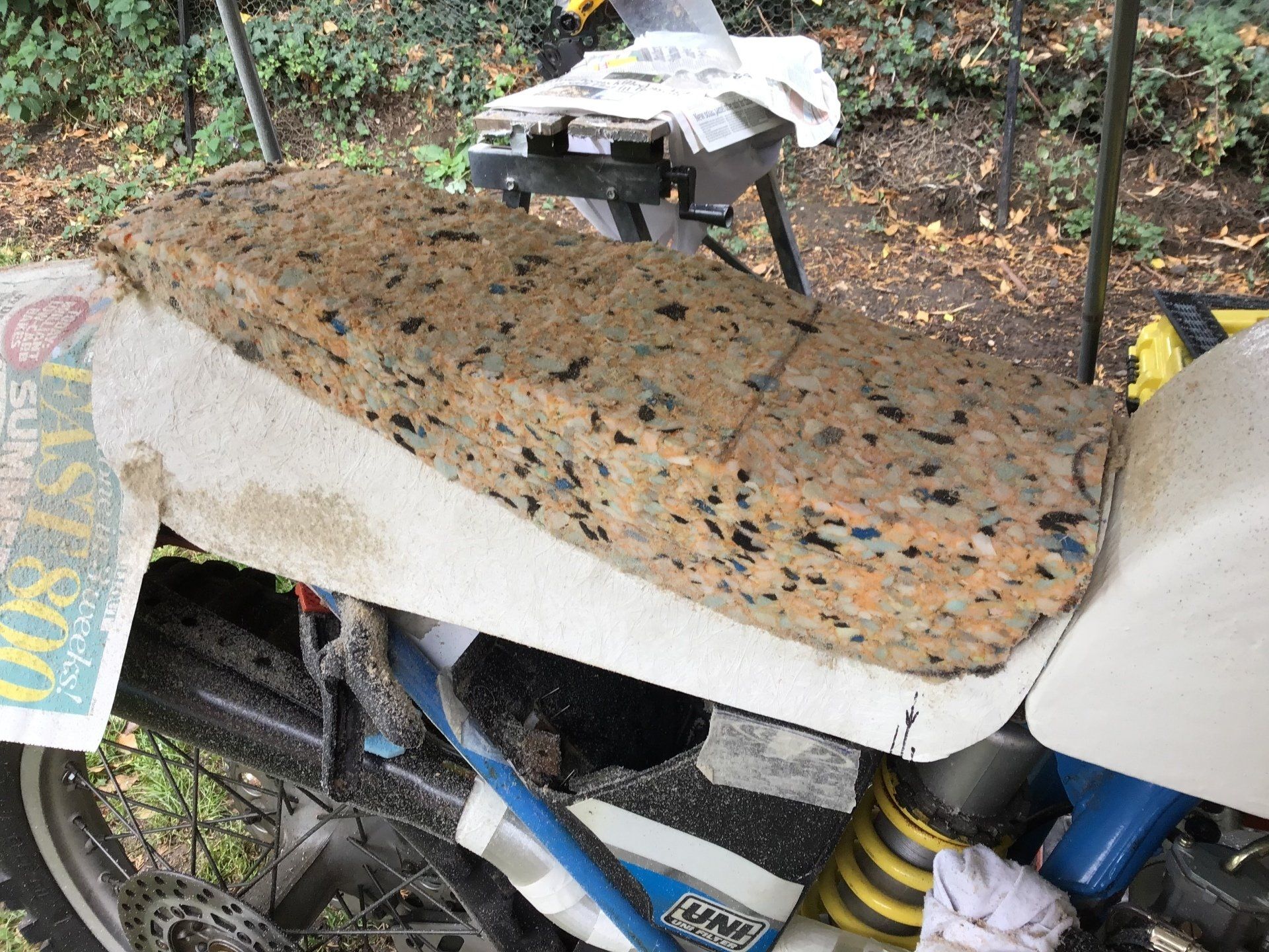 Shaping motorcycle seat foam