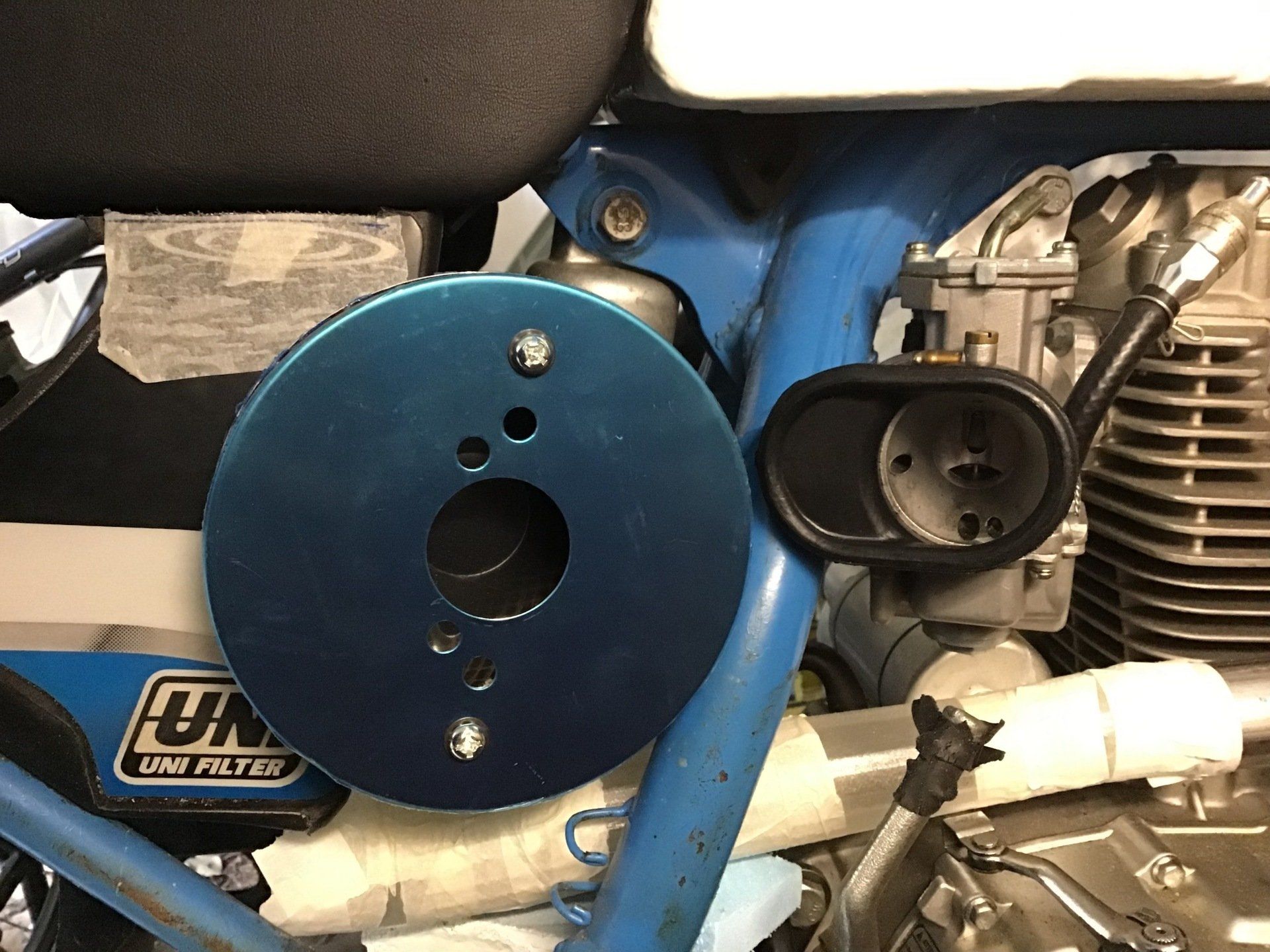 Motorcycle pancake air filter and air boot