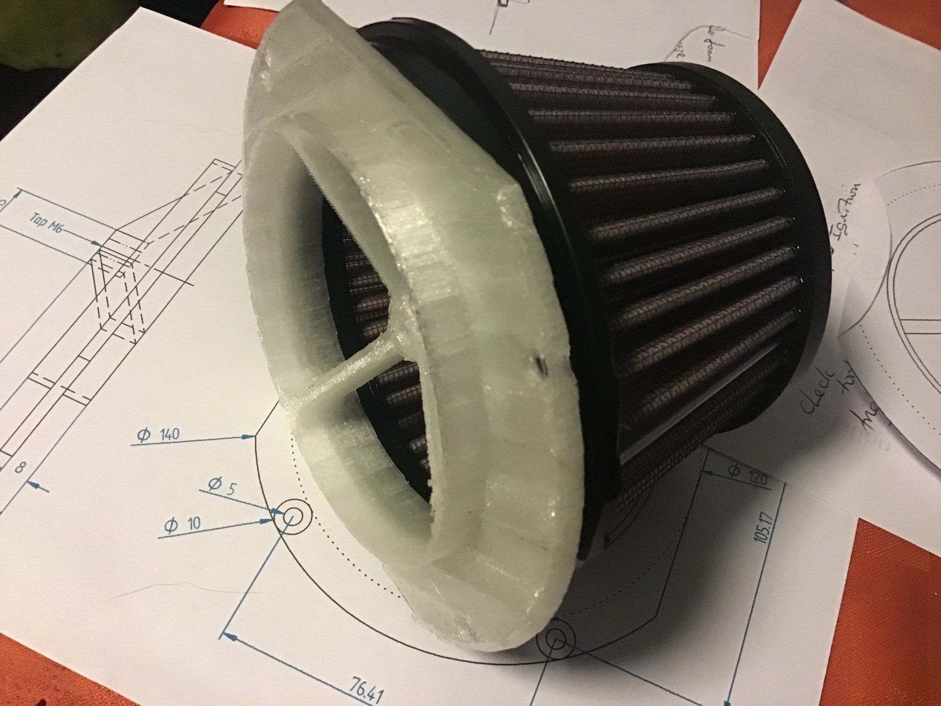 Fitting K&N air filter to mount