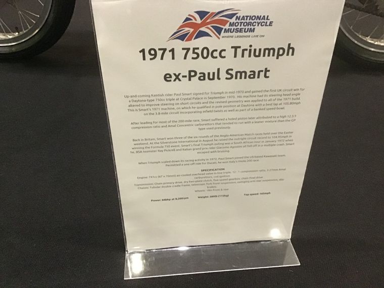 1971 750cc Triumph Ex Paul Smart