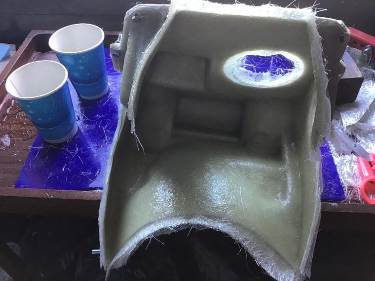 Fibreglass motorcycle air box mould