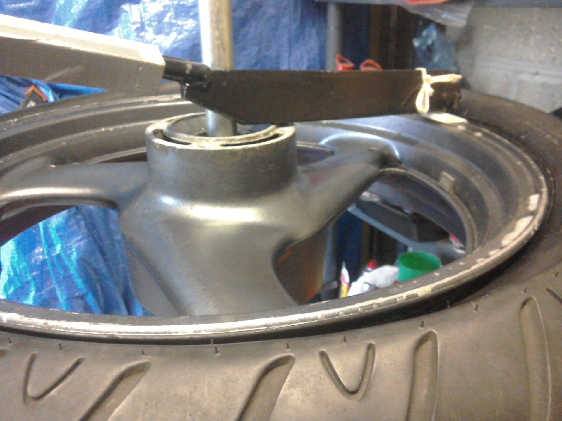 Tyre mounted back onto rim
