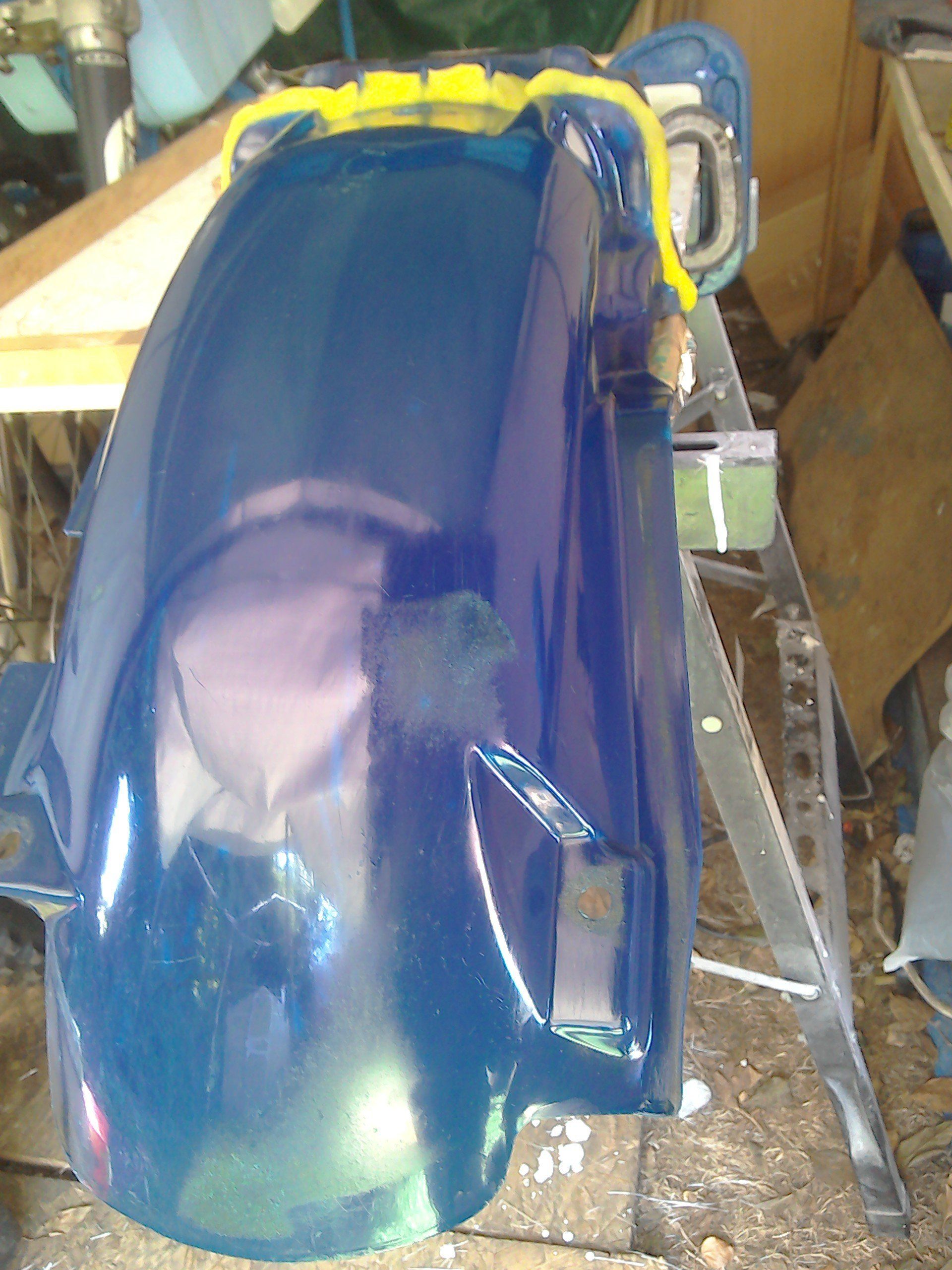 Mudguard PVA applied and wax barrier added