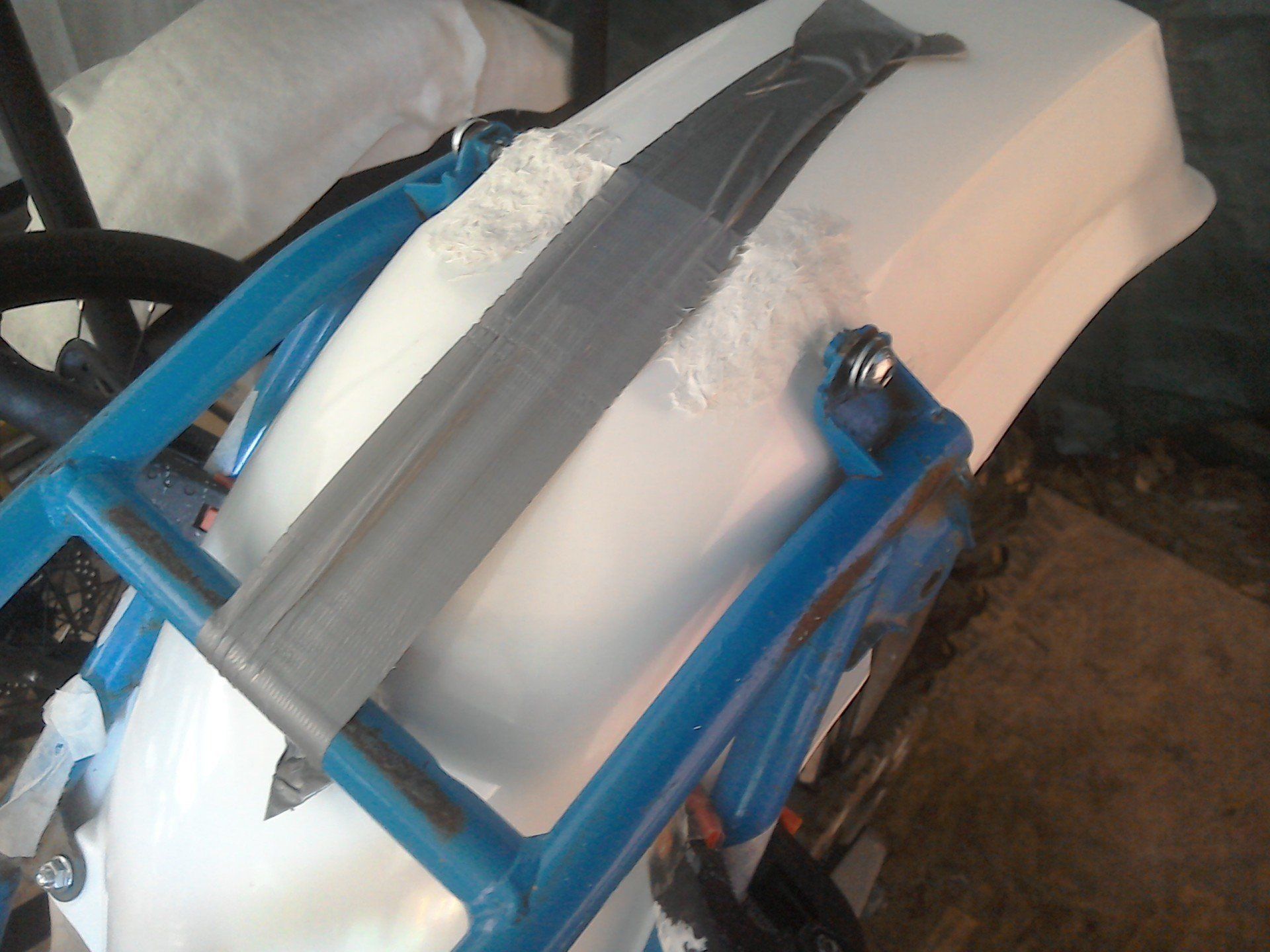 Resin paste added to GRP mudguard