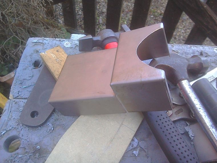 Completed folded fuel tank part