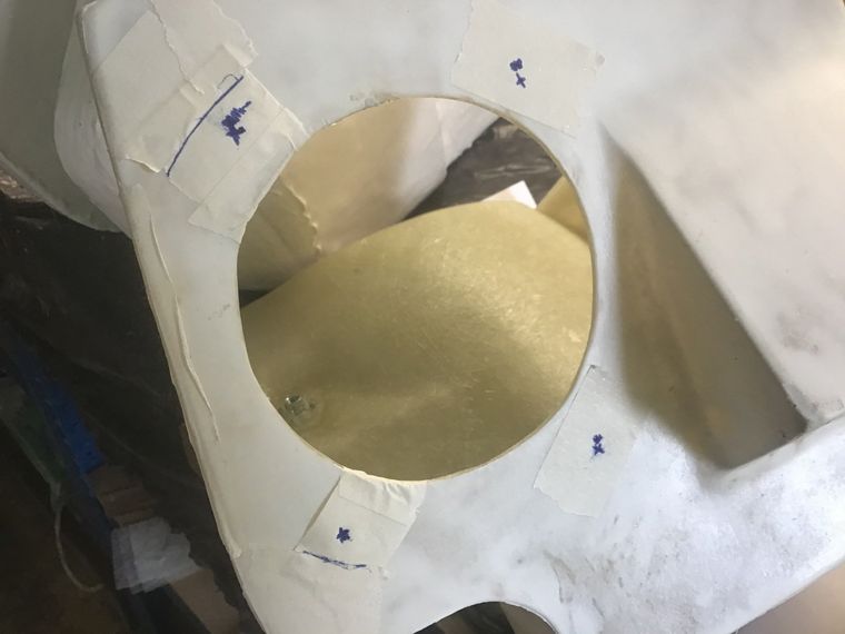 Marking hole positions on motorcycle airbox