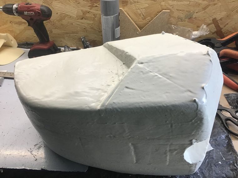 Foam and resin petrol tank pattern