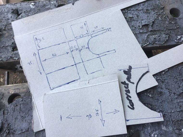 Cardboard templates for sheet metalwork