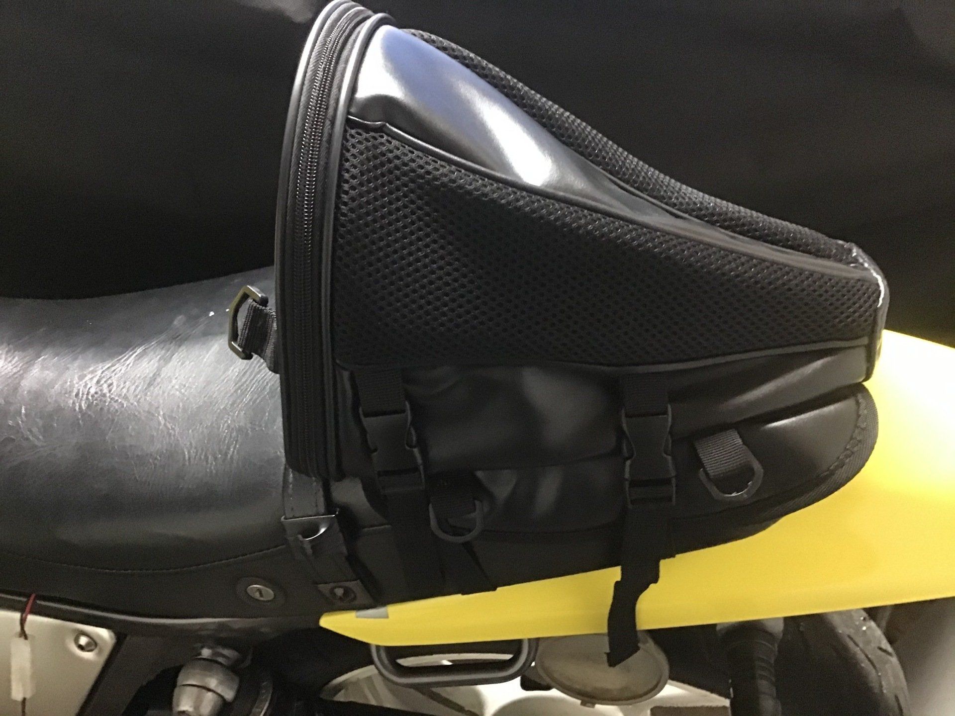 Cheap Ebay tailbag mounted on Yamaha SRX600