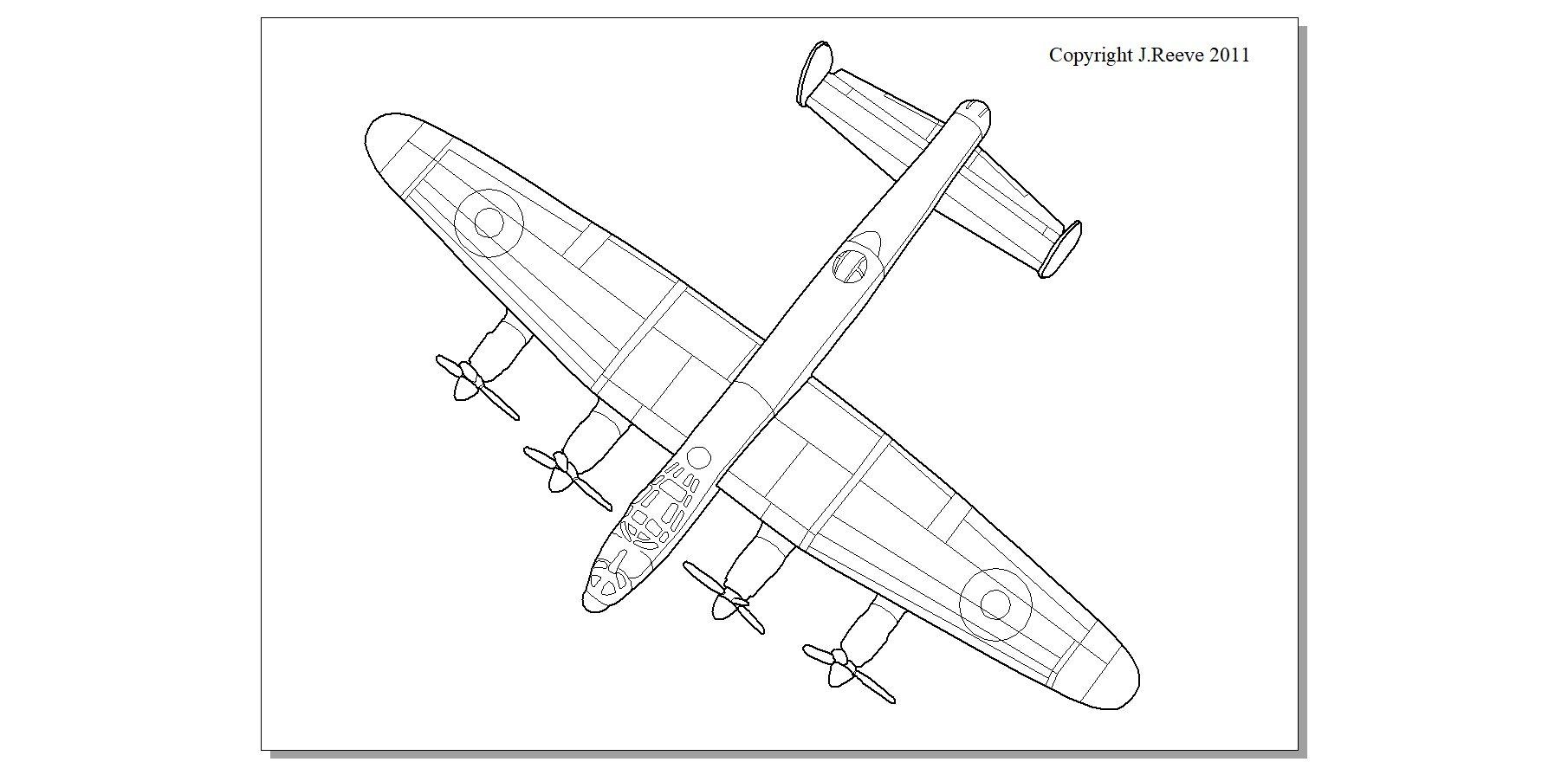 Lancaster Bomber Colouring Picture
