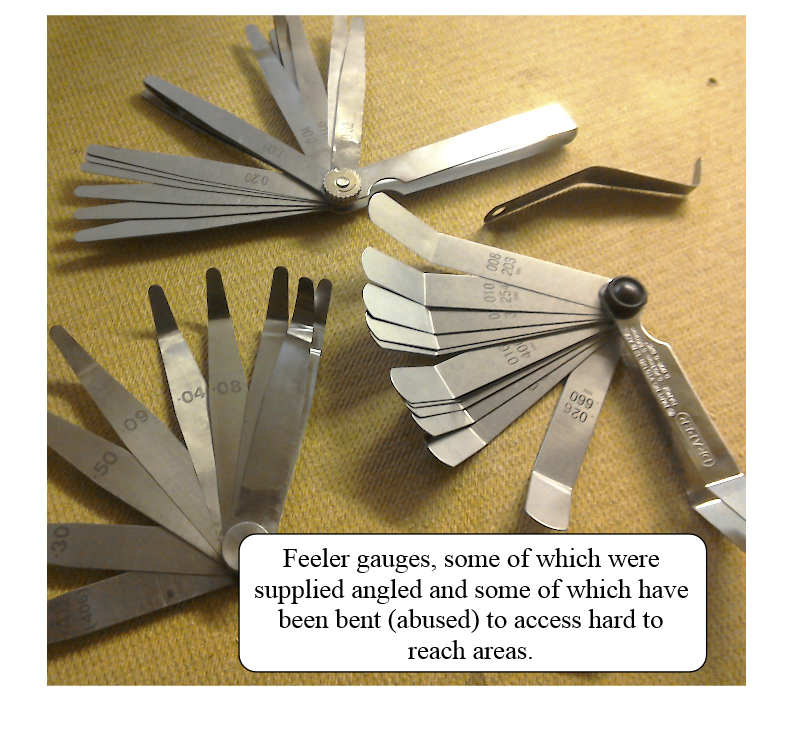 An assortment of feeler gauges.