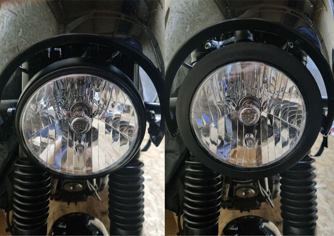 Royal Enfield Hunter Fitted with larger headlight bezel