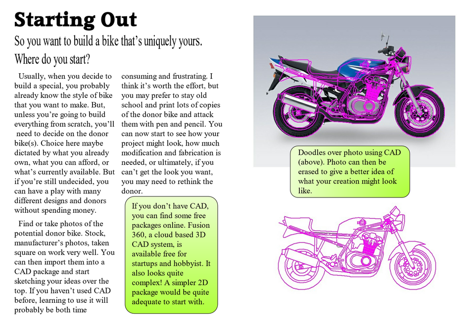 Offbeat Bikes Magazine Issue 1 Starting To Design