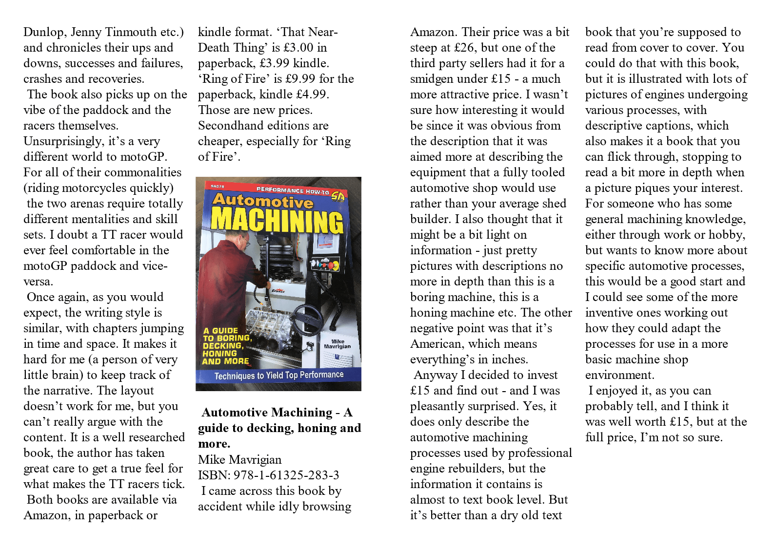 Book Review - Automotive Machining