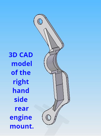 3D CAD model of rear engine mount