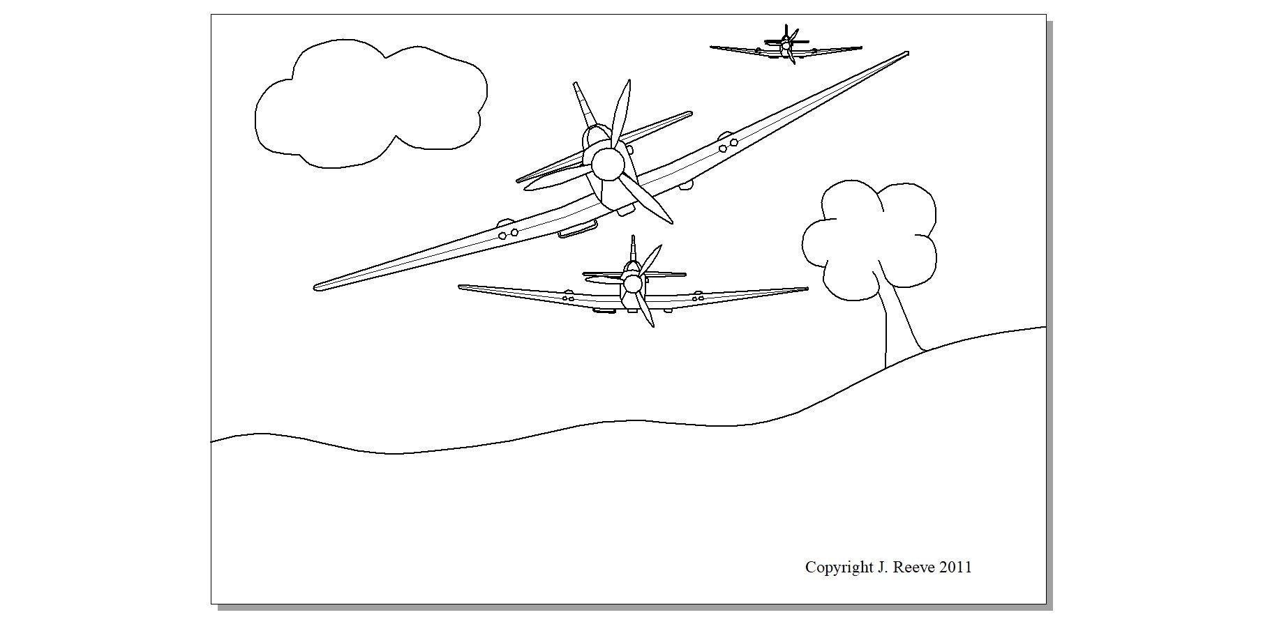 Spitfire Colouring Page