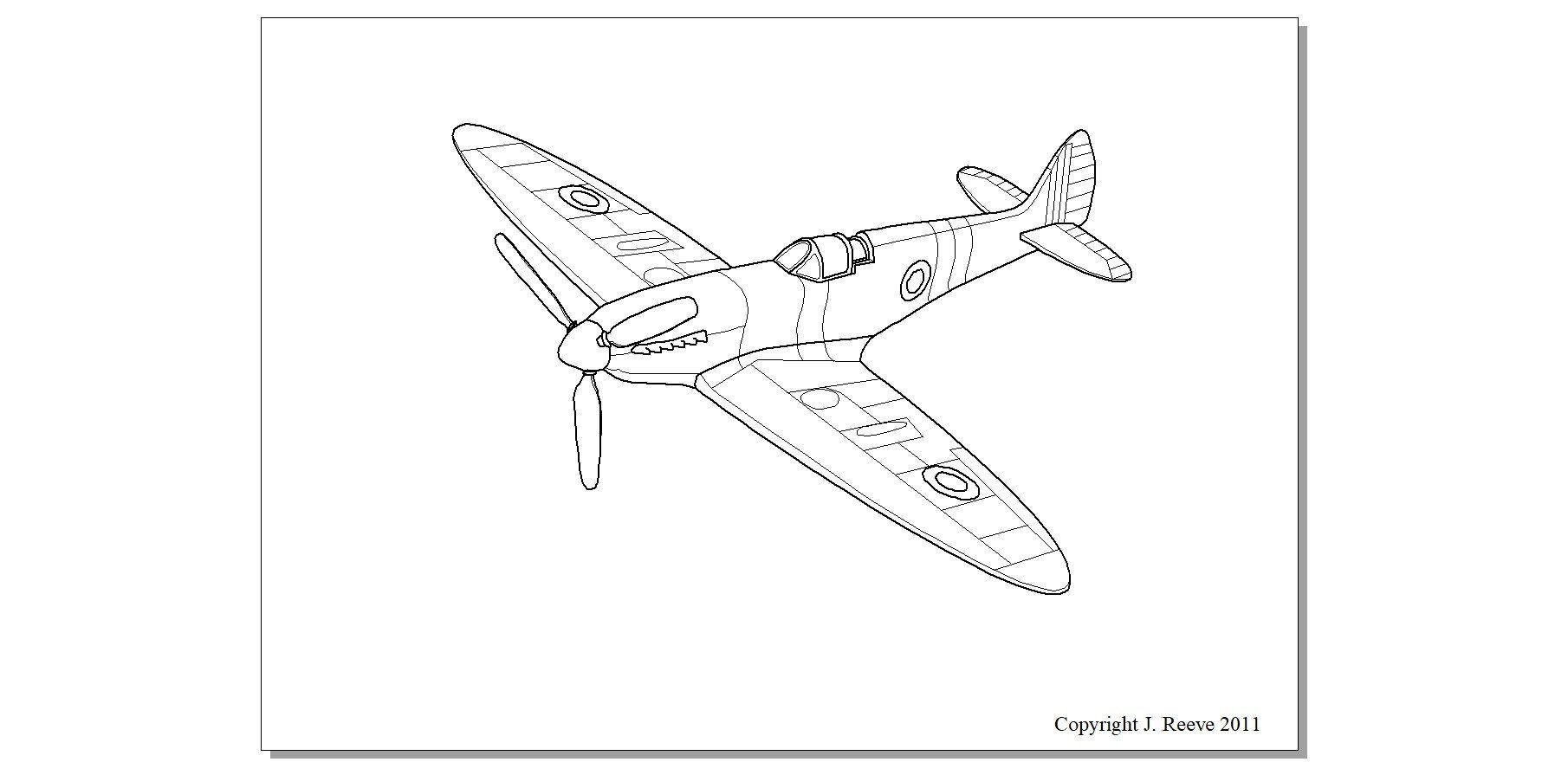 Spitfire Colouring Page