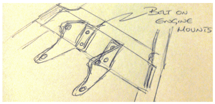 Sketch of engine mount design