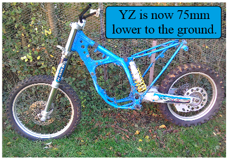 YZ125 lowered by 3 inches (75mm)