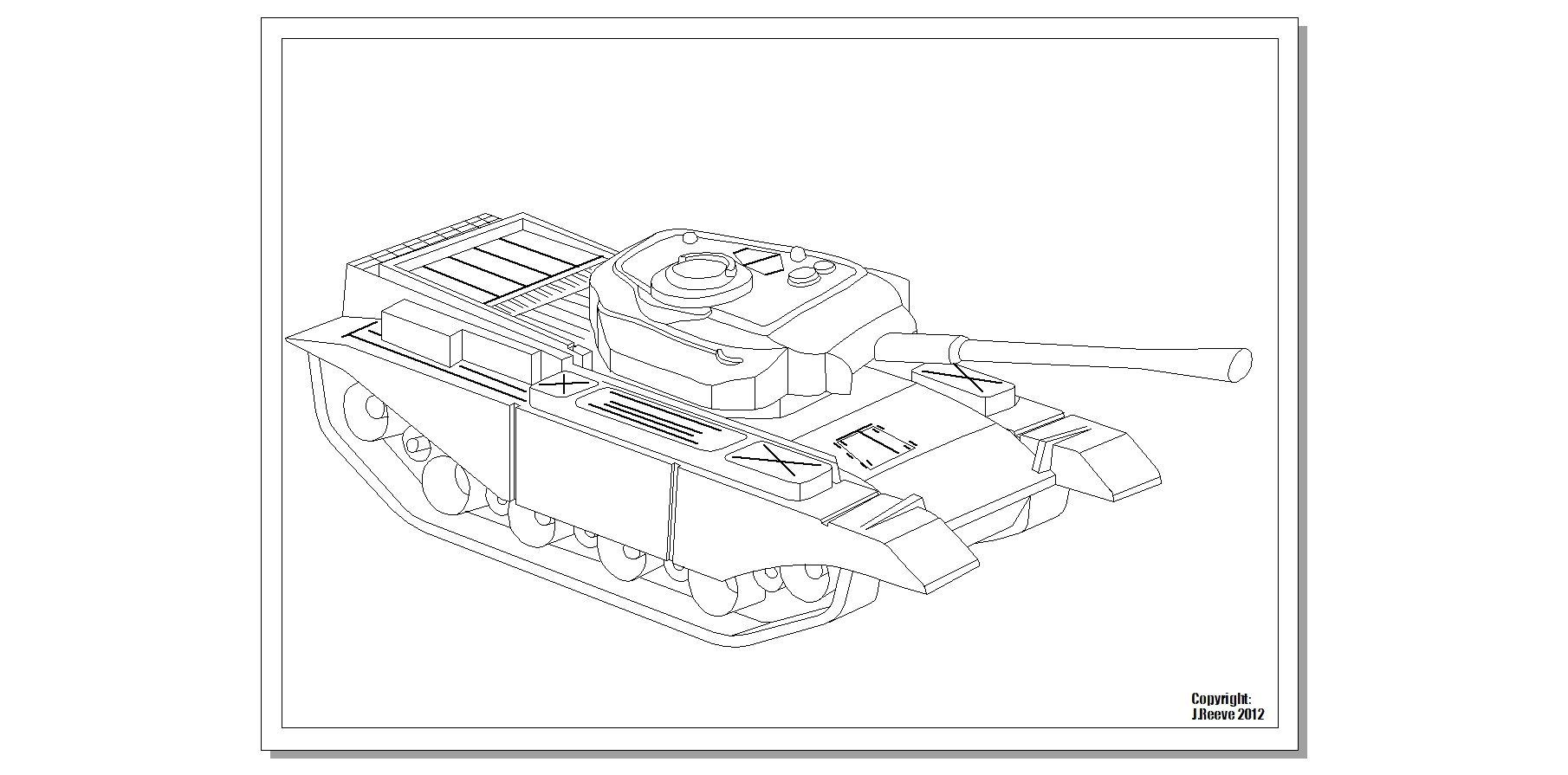 Army Tank Colouring Picture