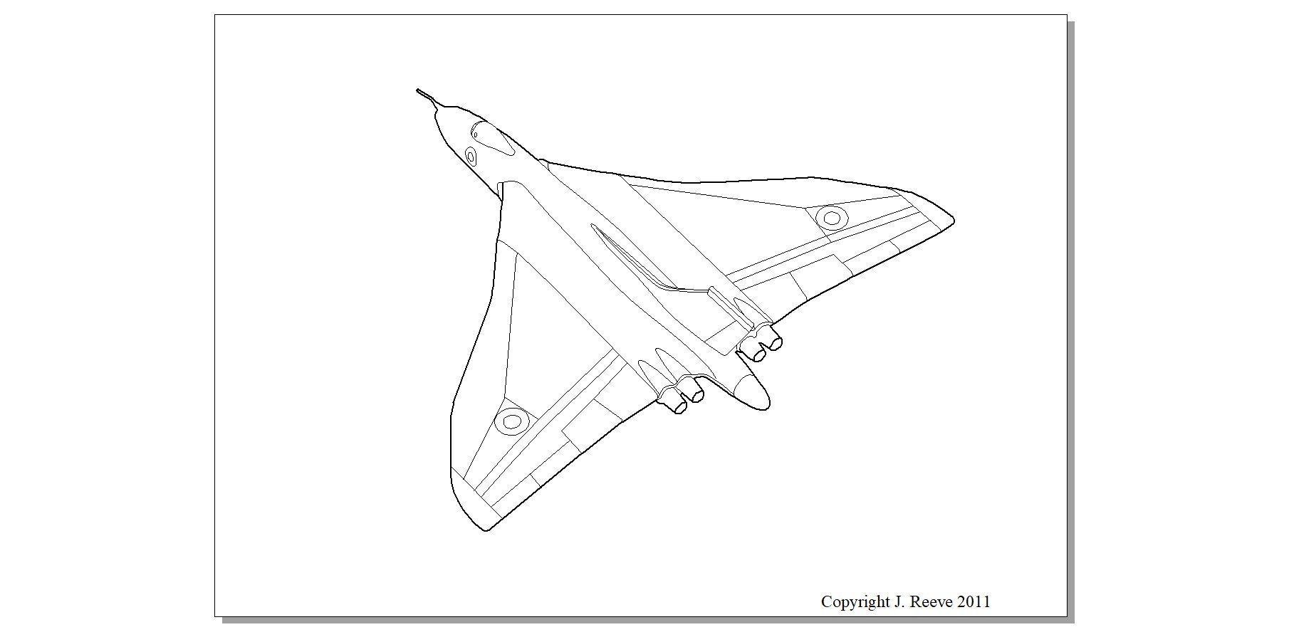 Vulcan Bomber Colouring Picture