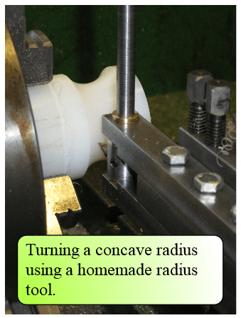 Turning concave radii on a lathe
