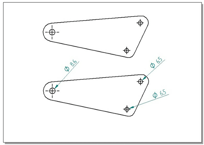 CAD drawing of headlight mounts