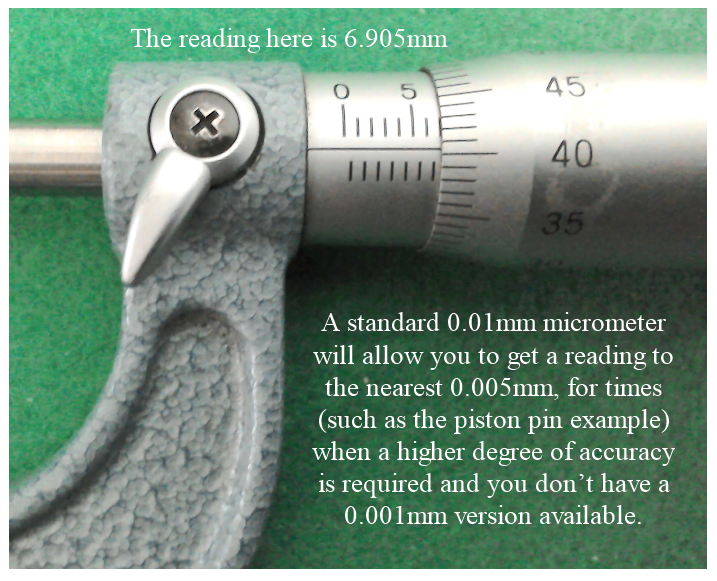 Using a standard micrometer to measure to 0.005mm